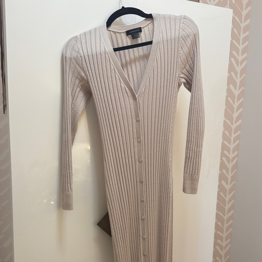 Club Monaco Ribbed Long Sleeve sweater Dress